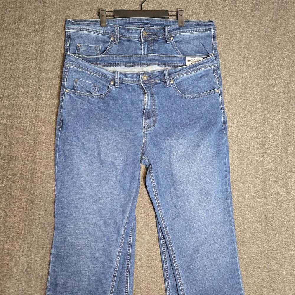 2x Buffalo David Bitton Men's 38x30 Straight Stretch Jackson 5-pocket Blue Jeans